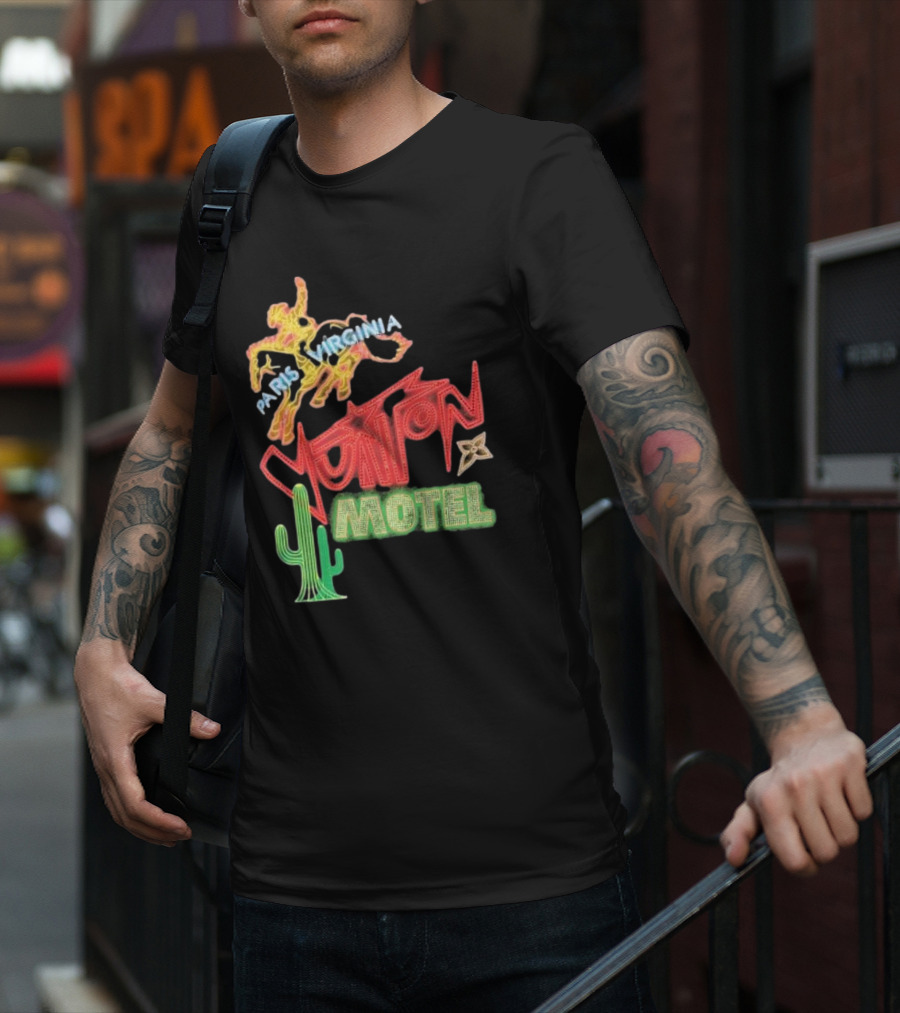 Paris Virginia Vuitton Motel Neon Cactus Cowboy Retro Sign T-Shirt