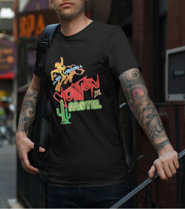 Paris Virginia Vuitton Motel Neon Cactus Cowboy Retro Sign T-Shirt