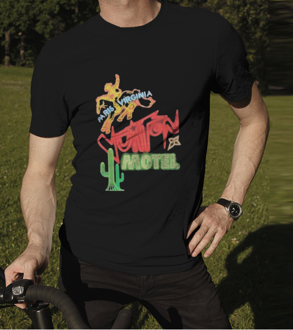 Paris Virginia Vuitton Motel Neon Cactus Cowboy Retro Sign T-Shirt