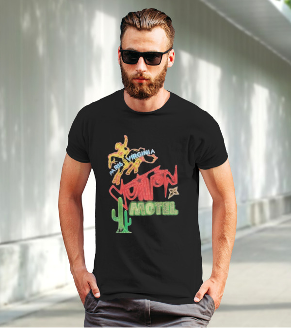 Paris Virginia Vuitton Motel Neon Cactus Cowboy Retro Sign T-Shirt