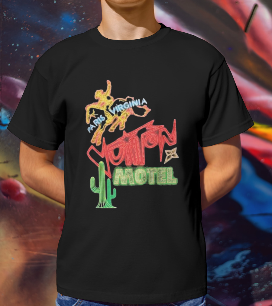 Paris Virginia Vuitton Motel Neon Cactus Cowboy Retro Sign T-Shirt