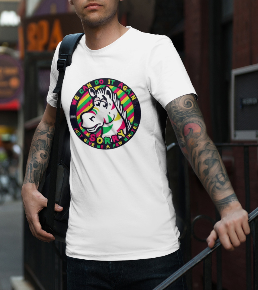 We Can Do It Again Sorry Just Give Me A Few Minutes Rainbow Zebra T-Shirt