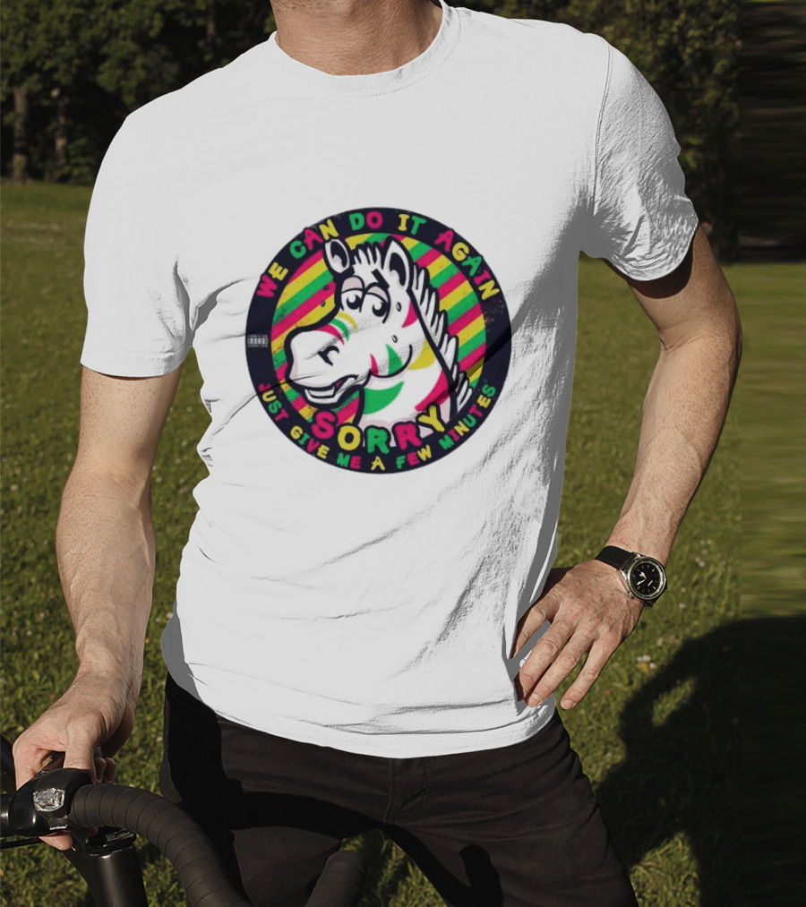 We Can Do It Again Sorry Just Give Me A Few Minutes Rainbow Zebra T-Shirt