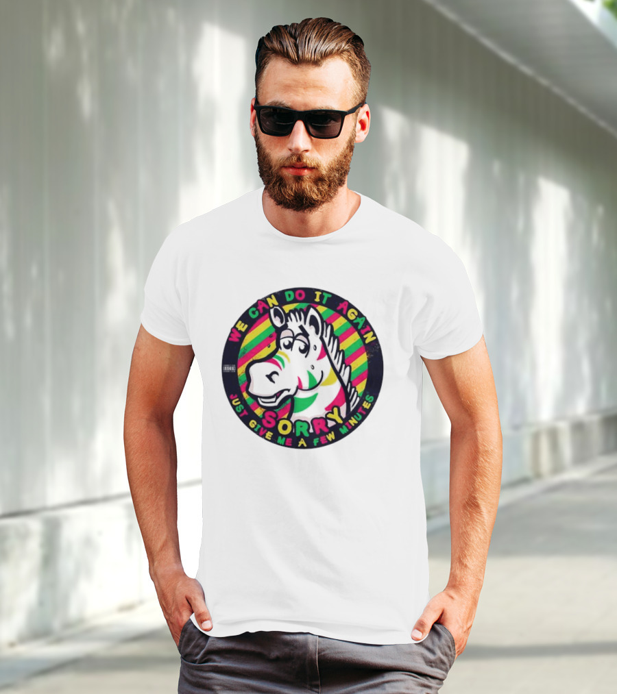 We Can Do It Again Sorry Just Give Me A Few Minutes Rainbow Zebra T-Shirt
