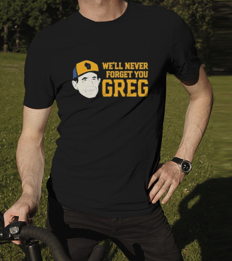 Reviewing The Brew Craig Counsell We’ll Never Forget You Greg Wisconsin Icon T-Shirt