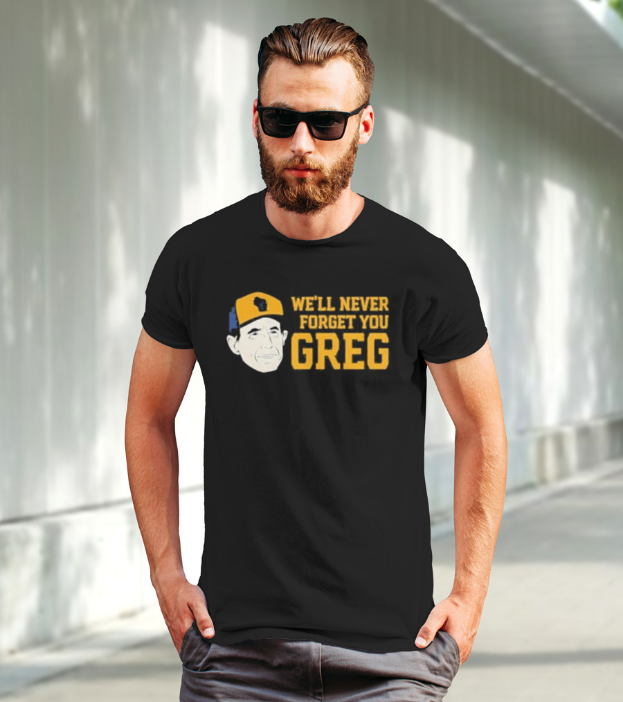 Reviewing The Brew Craig Counsell We’ll Never Forget You Greg Wisconsin Icon T-Shirt
