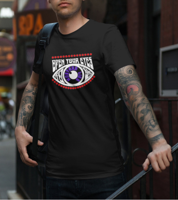 Open Your Eyes Rhinoceros Mustard Lies T-Shirt