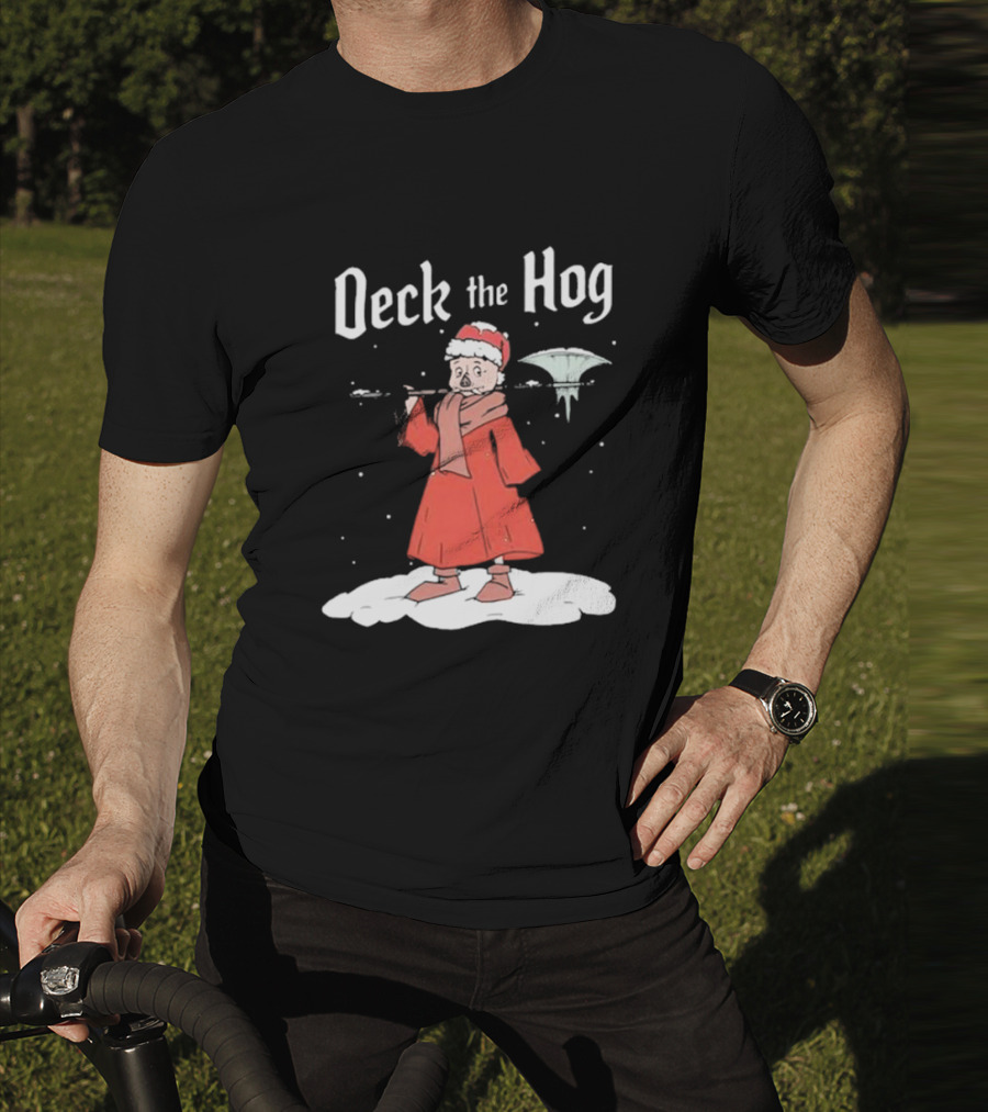 Bilmuri Deck The Hog Christmas Santa Ice Bonk Snow Fantasy T-Shirt