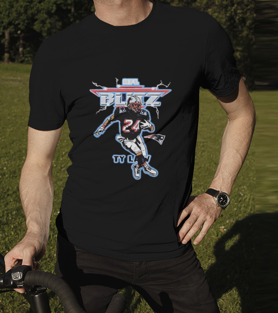 NFL Blitz Patriots Ty Law 24 Running Back T-Shirt