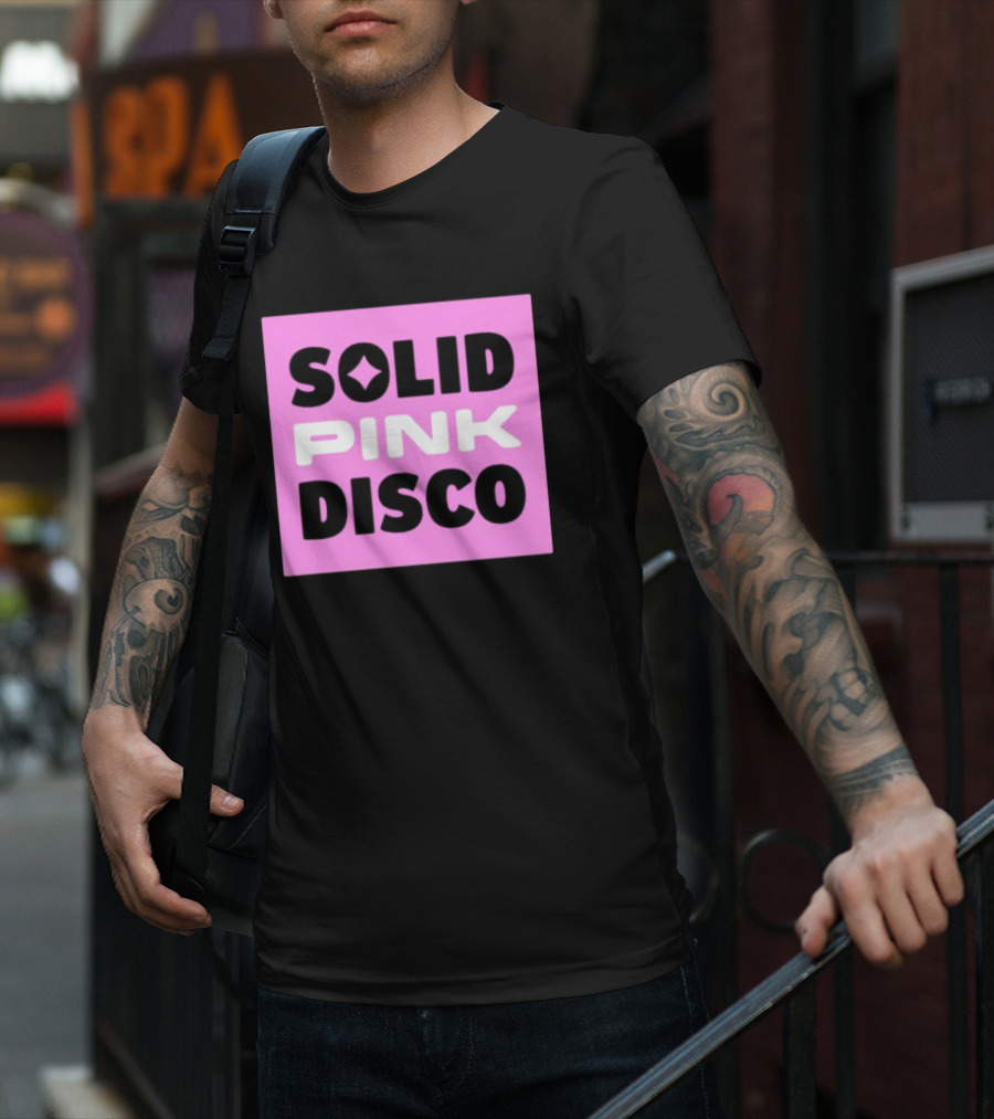 SOLID PINK DISCO Starburst Retro Block T-Shirt