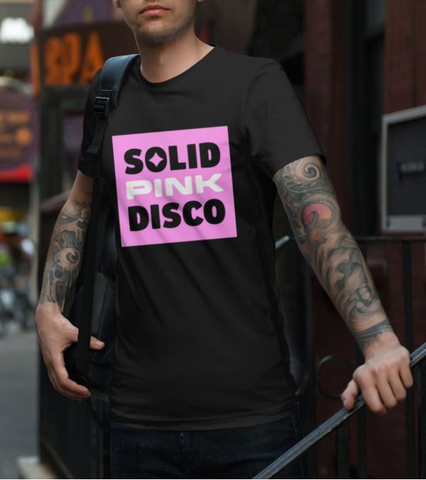 SOLID PINK DISCO Starburst Retro Block T-Shirt