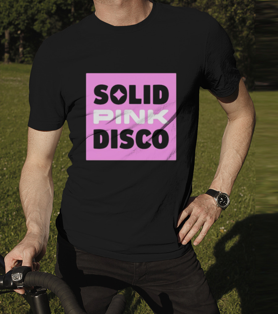 SOLID PINK DISCO Starburst Retro Block T-Shirt