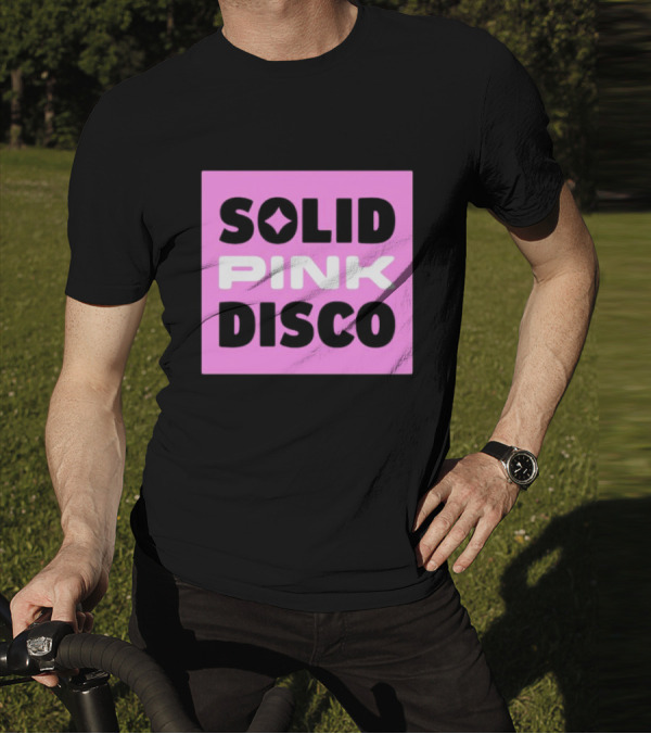 SOLID PINK DISCO Starburst Retro Block T-Shirt