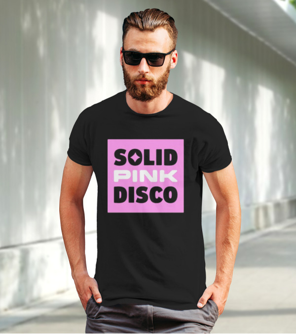 SOLID PINK DISCO Starburst Retro Block T-Shirt
