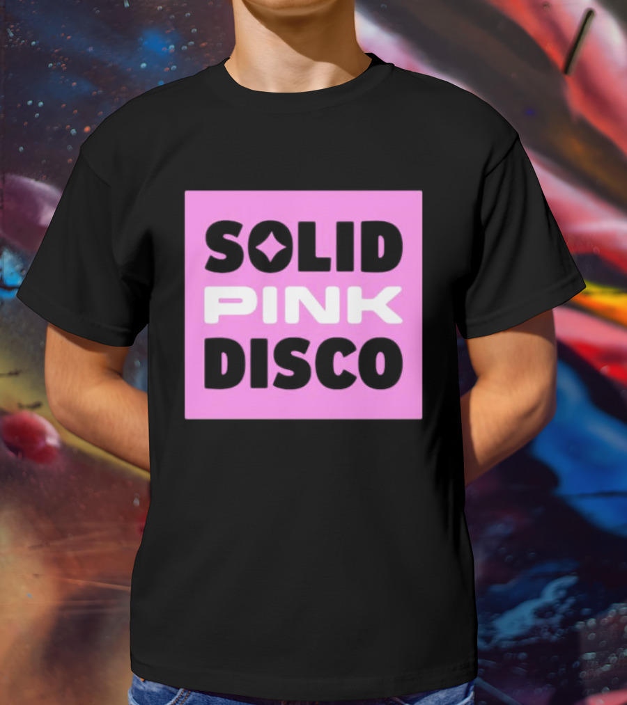 SOLID PINK DISCO Starburst Retro Block T-Shirt