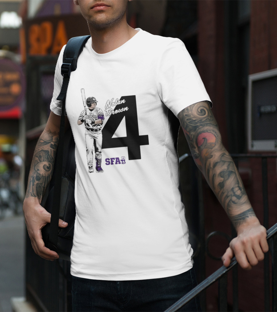 Nolan Brown 4 SFA Baseball Player T-Shirt