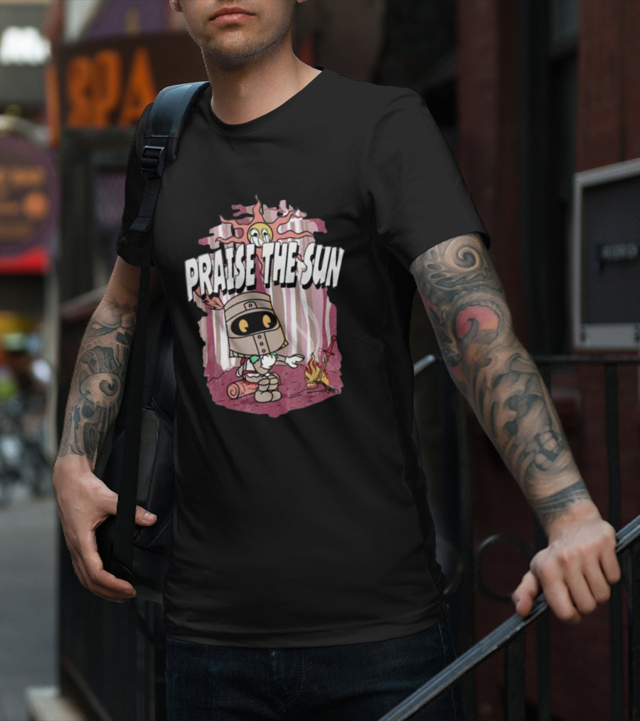 PRAISE THE SUN KNIGHT DARK SOULS BONFIRE ANIME STYLE 소울 헤드폰 T-Shirt