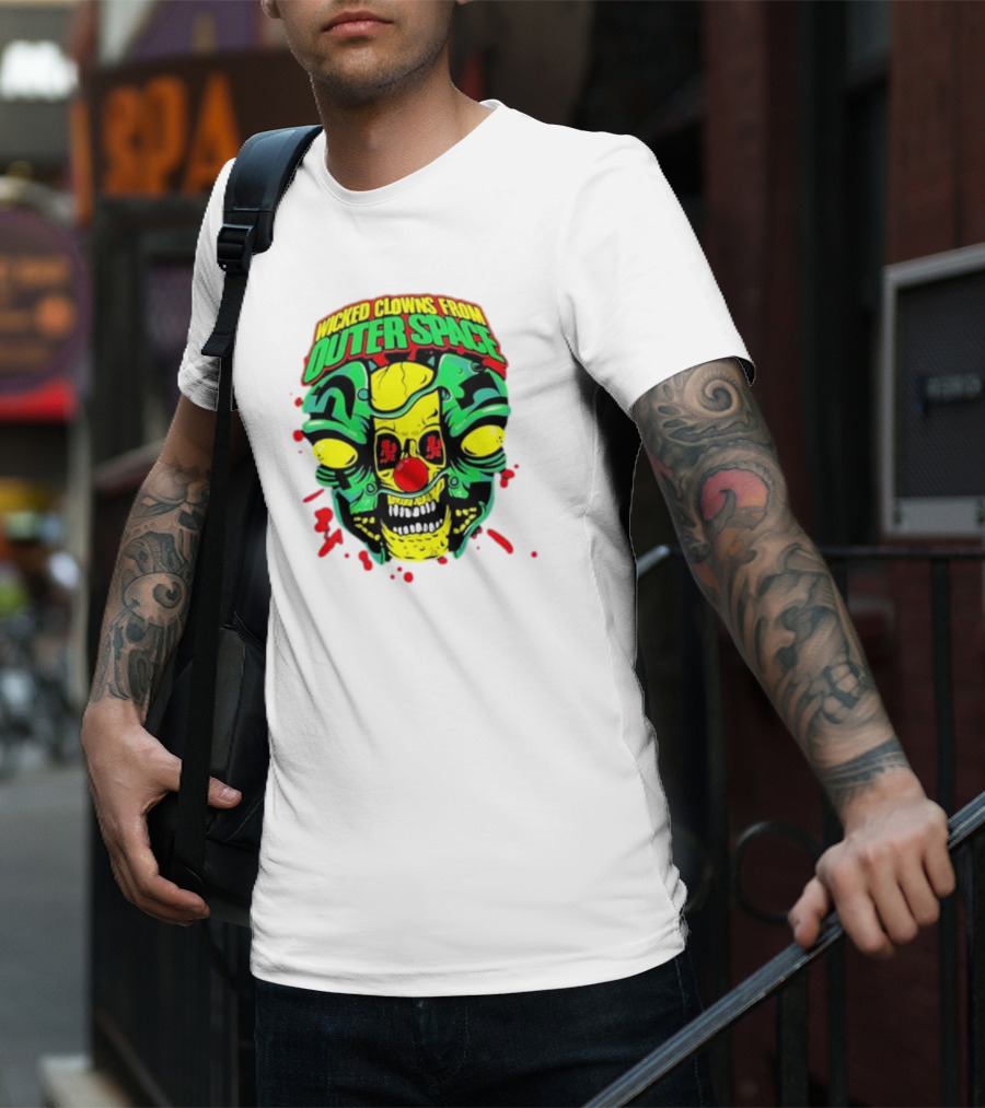 Wicked Clowns From Outer Space Psychopathic Vault ICP Split Face Alien T-Shirt