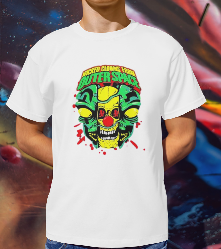 Wicked Clowns From Outer Space Psychopathic Vault ICP Split Face Alien T-Shirt