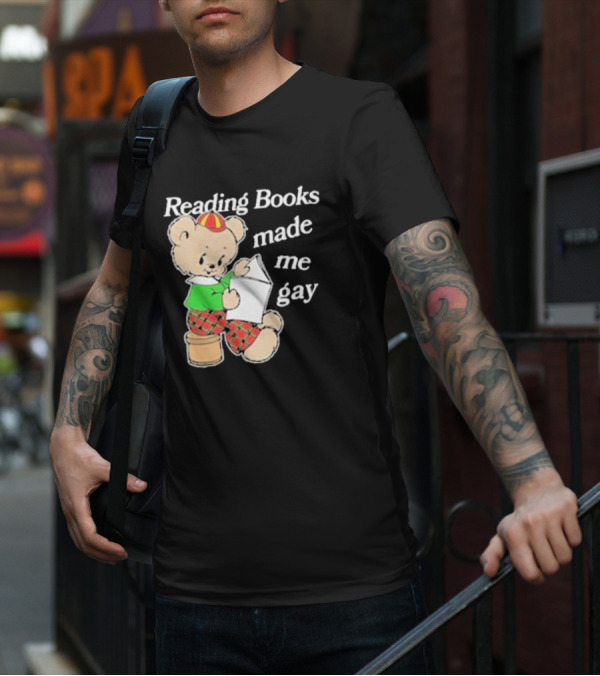 Reading Books Made Me Gay Teddy Bear In Plaid T-Shirt