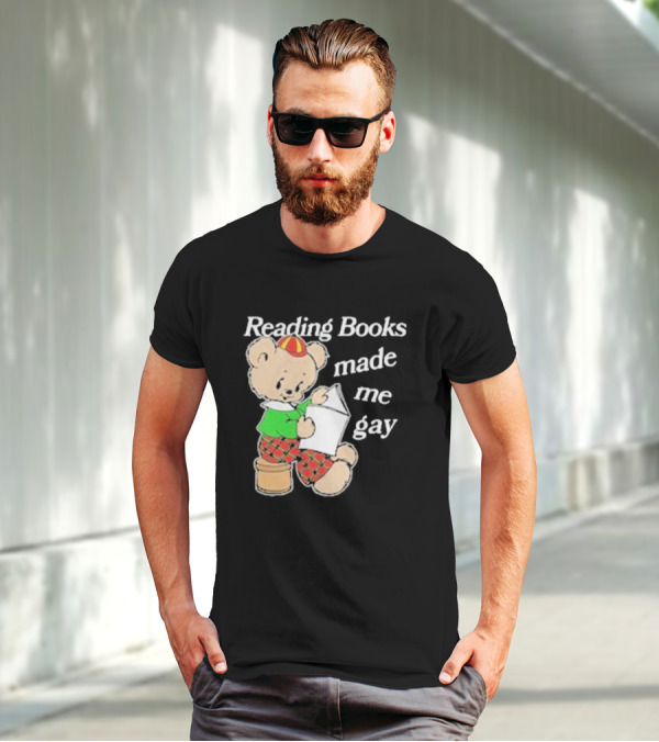 Reading Books Made Me Gay Teddy Bear In Plaid T-Shirt