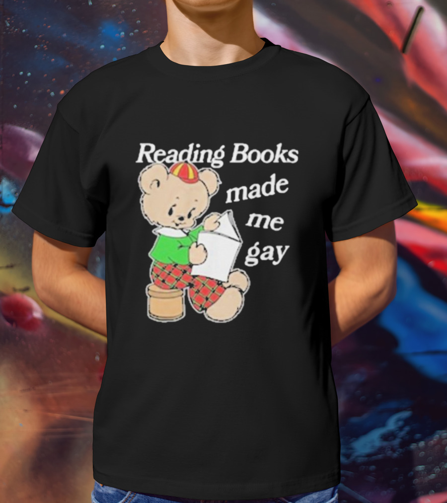 Reading Books Made Me Gay Teddy Bear In Plaid T-Shirt