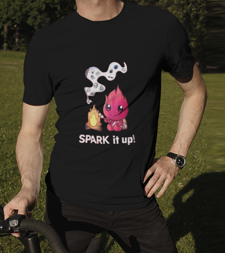 Spark It Up Cute Child Fire Roasting Marshmallow With Iconic Symbols T-Shirt