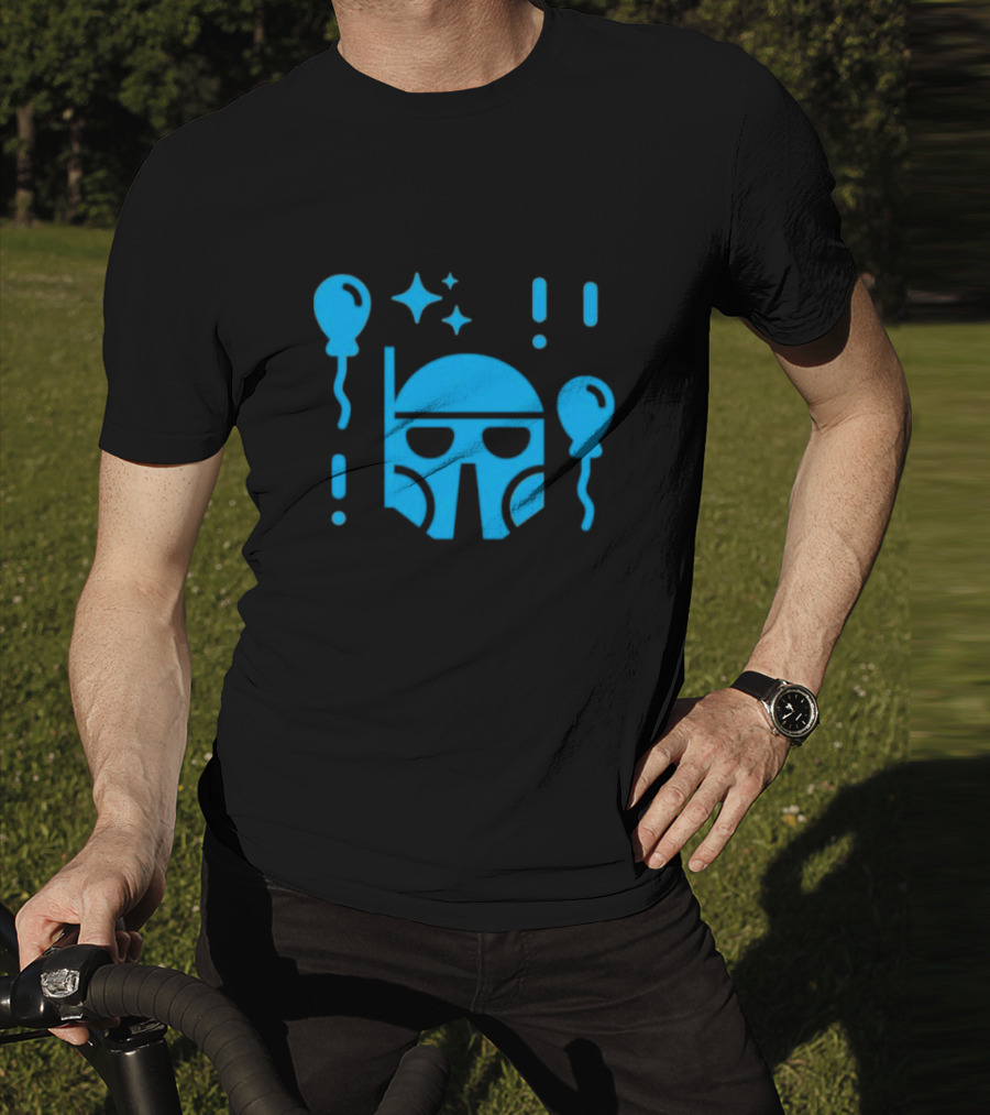 Boba Fett Helmet With Balloons And Stars Youth Star Wars Day T-Shirt