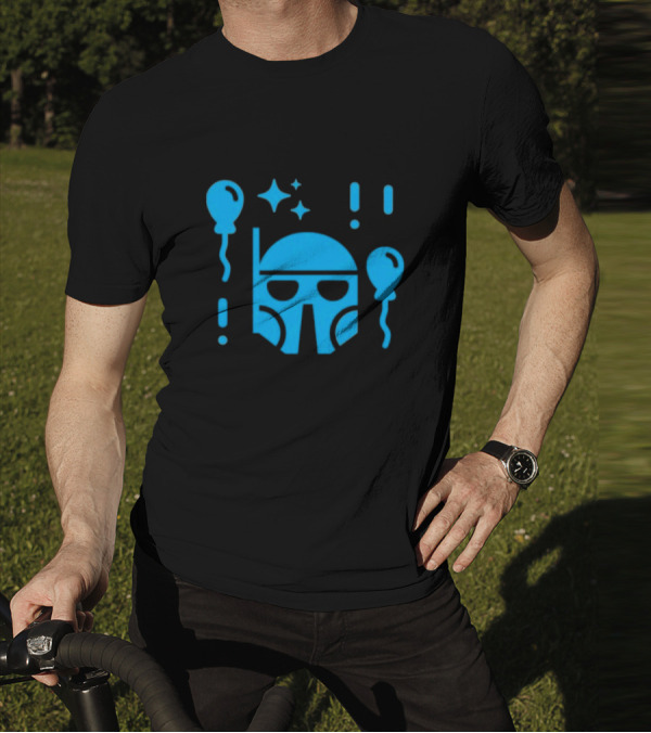 Boba Fett Helmet With Balloons And Stars Youth Star Wars Day T-Shirt