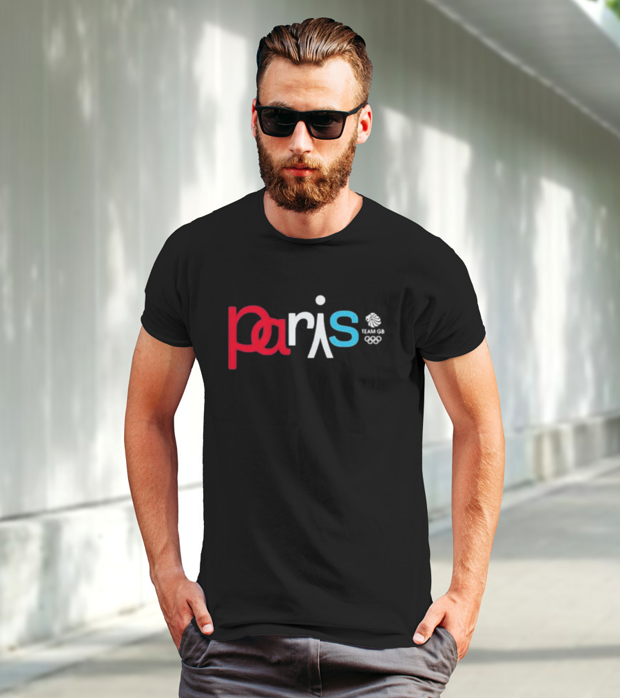 Paris Team GB Eiffel Olympic Rings T-Shirt