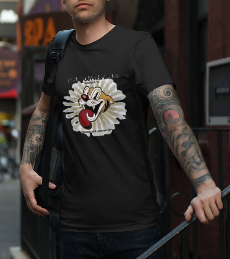THELOFTUSPARTY.COM Summer ’24 Things Are Lookin Up Playful Cartoon Face T-Shirt