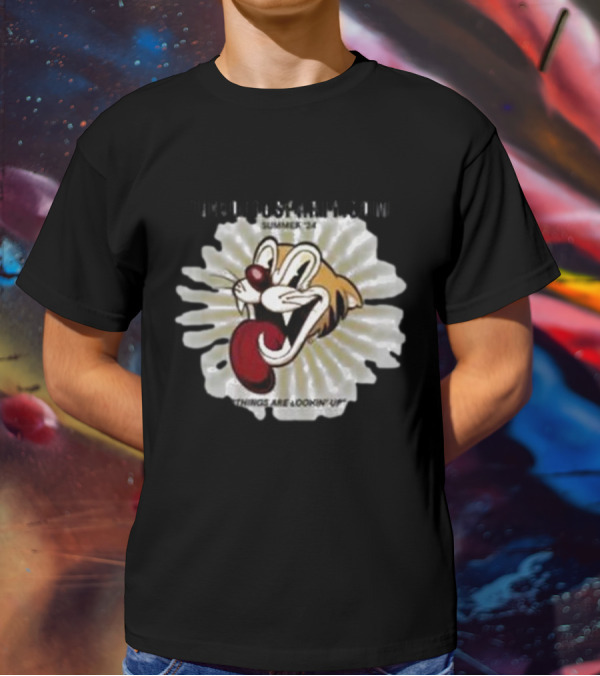 THELOFTUSPARTY.COM Summer ’24 Things Are Lookin Up Playful Cartoon Face T-Shirt