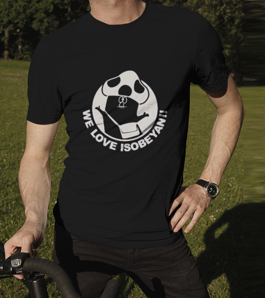 WE LOVE ISOBEYAN Cartoon Mole Character In White Circle T-Shirt