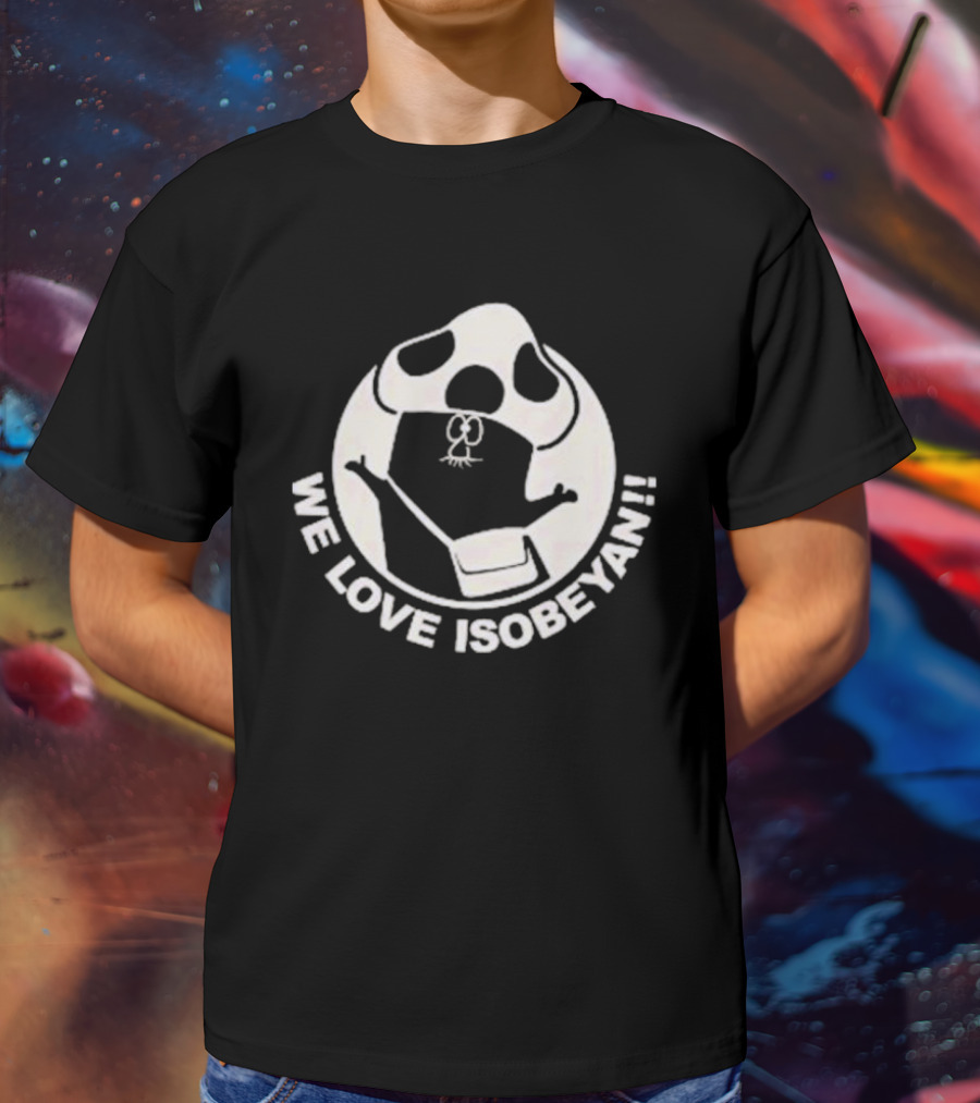 WE LOVE ISOBEYAN Cartoon Mole Character In White Circle T-Shirt