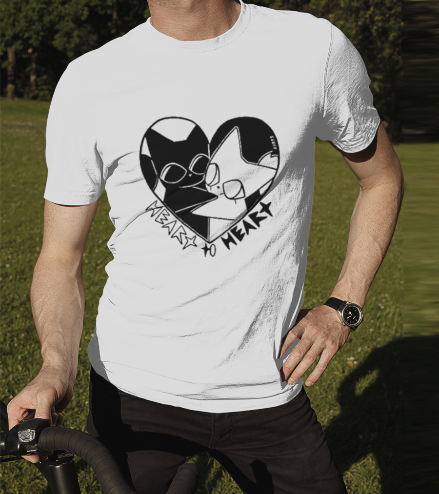 Heart To Heart Everpress Black And White Cat T-Shirt