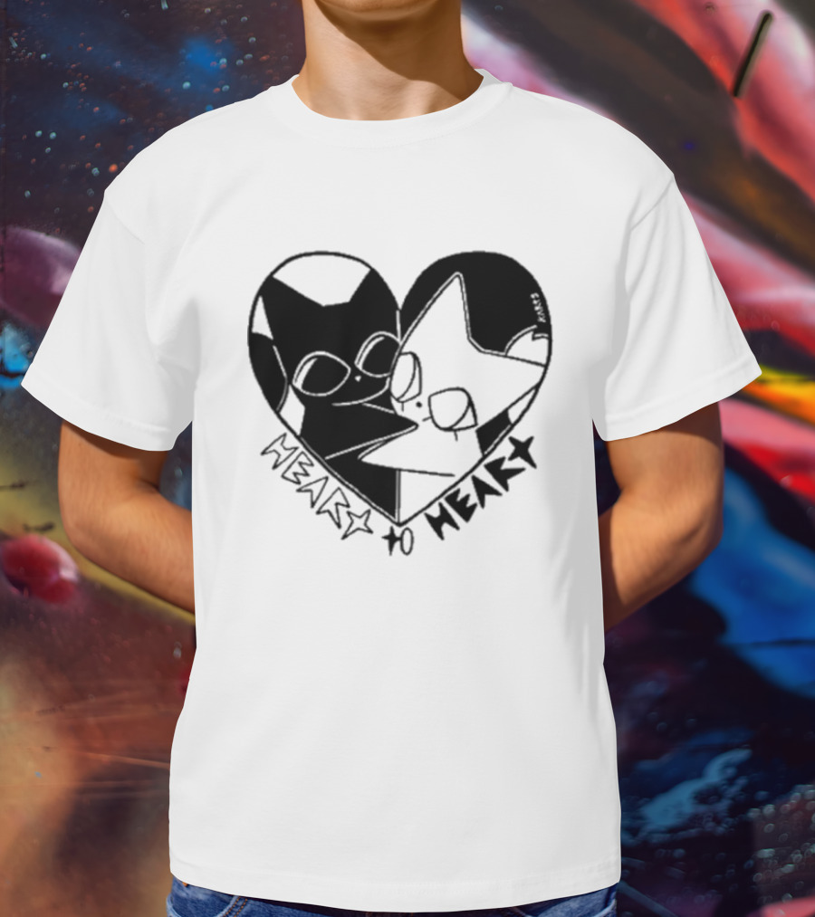 Heart To Heart Everpress Black And White Cat T-Shirt