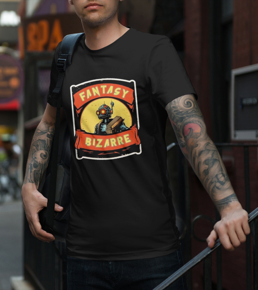 Fantasy Bizarre Robot With Vintage Sci-Fi Suit And Gadget Box T-Shirt