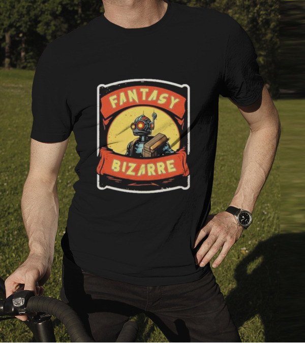 Fantasy Bizarre Robot With Vintage Sci-Fi Suit And Gadget Box T-Shirt