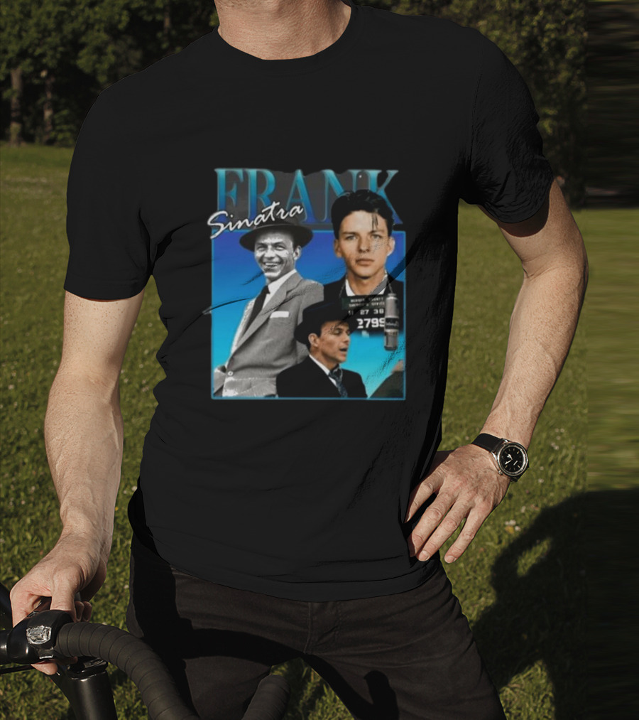 Frank Sinatra Classic Blue Portrait Montage T-Shirt