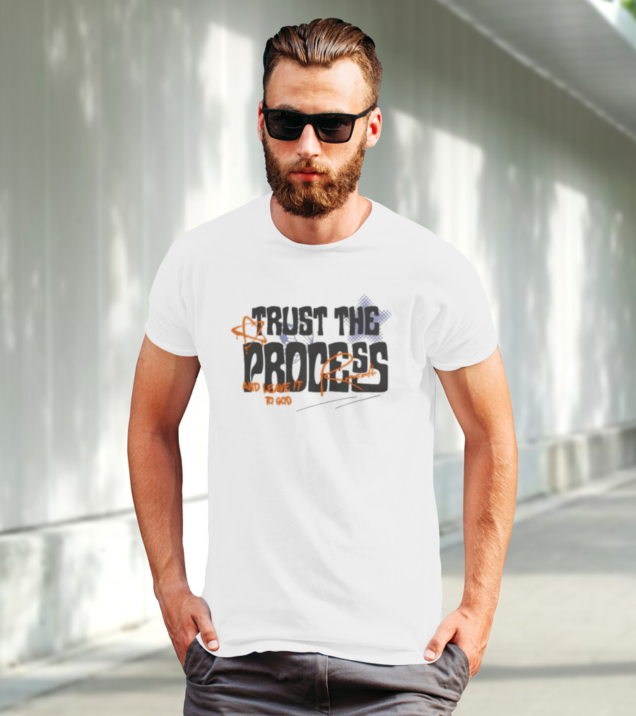 Trust The Process And Leave It To God With Star Symbol And Faux Crown T-Shirt