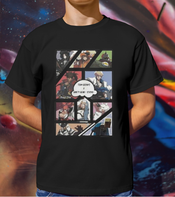 Tsun Scoops Collaboration With Guilty Gear Strive Iconic Characters Panel T-Shirt