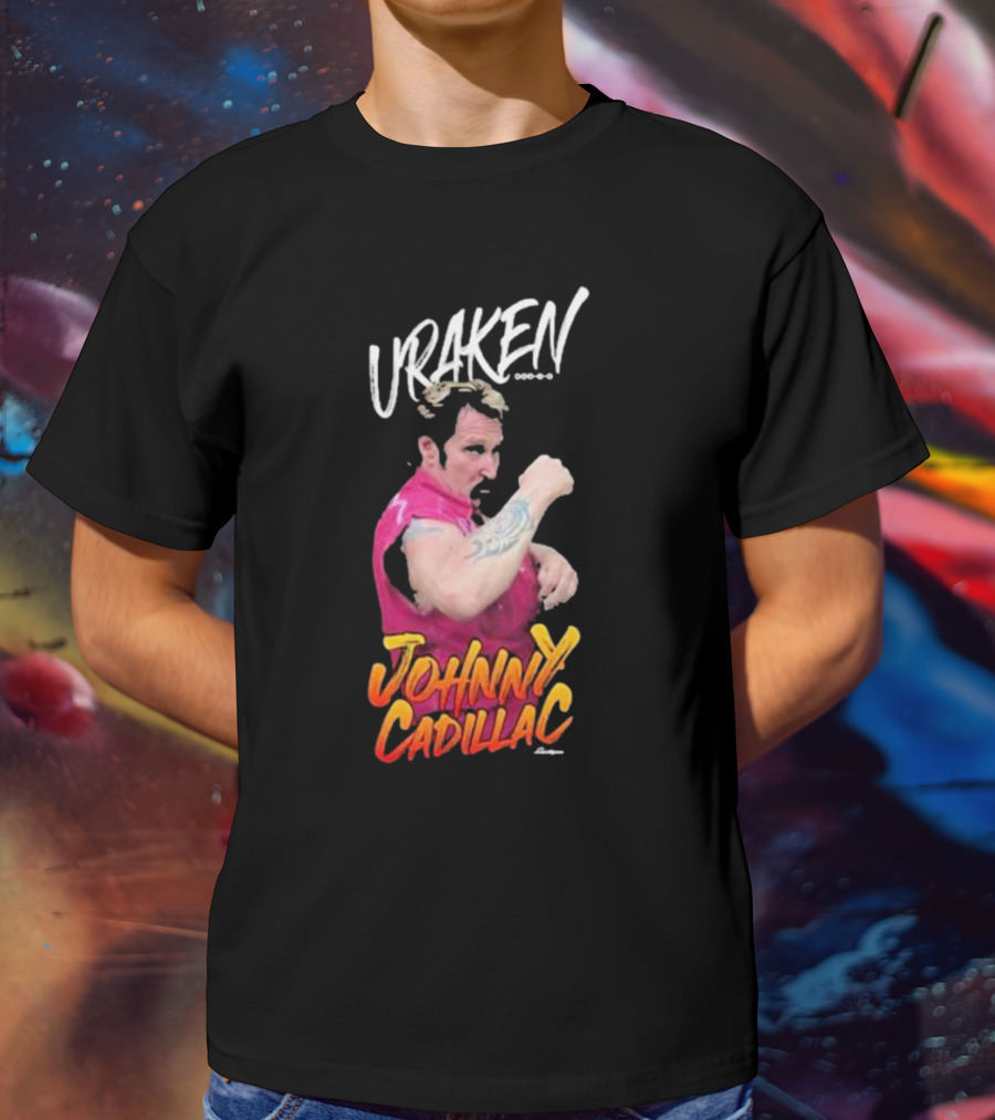Uraken Johnny Cadillac Martial Arts Enthusiast With Dynamic Pose And Bold Colors T-Shirt