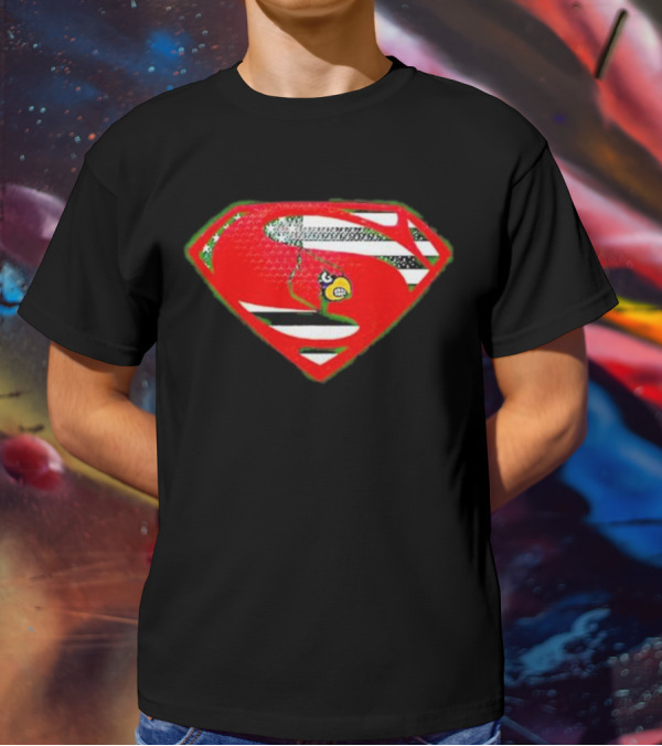 Superman Logo Louisville Cardinals USA Flag Fusion T-Shirt