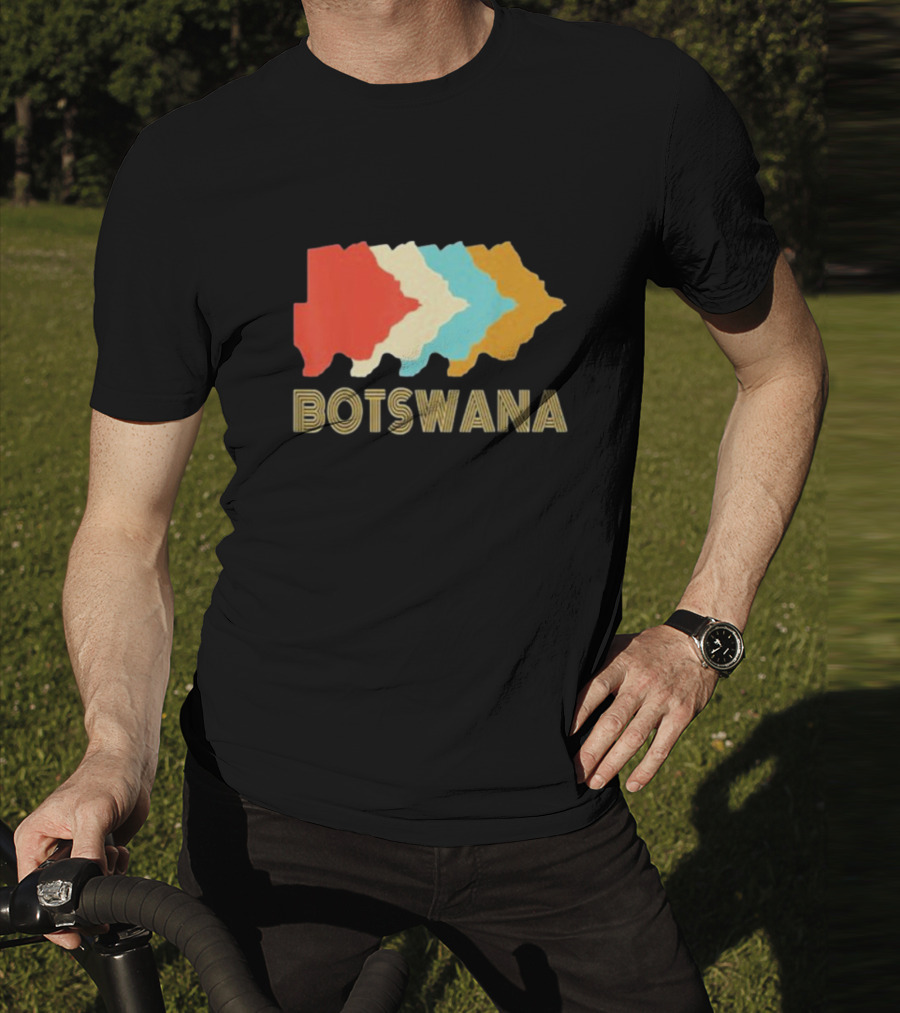Botswana Vintage Multi-Color Map T-Shirt