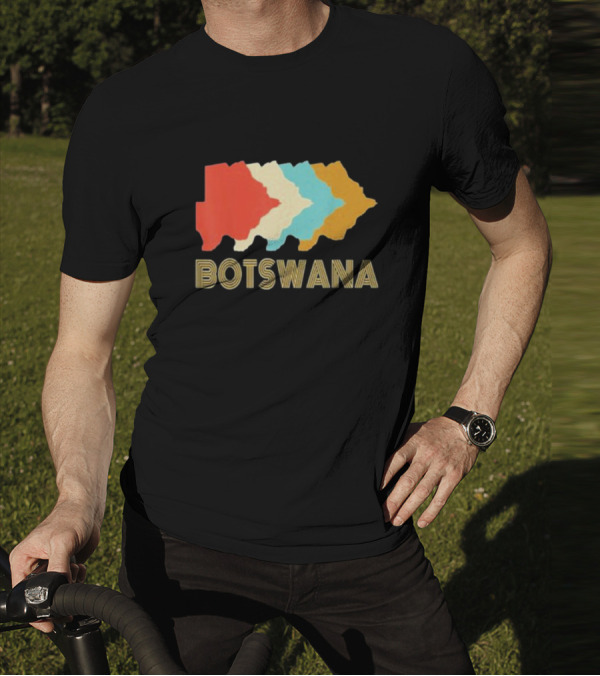 Botswana Vintage Multi-Color Map T-Shirt
