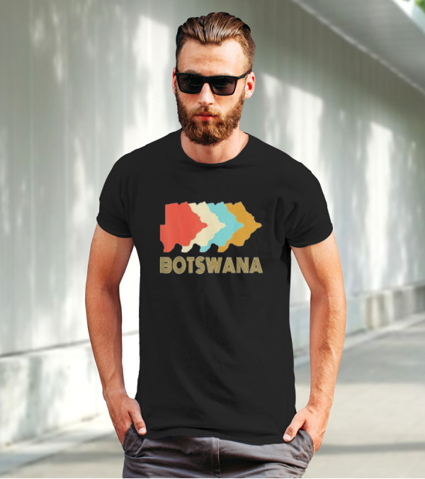 Botswana Vintage Multi-Color Map T-Shirt