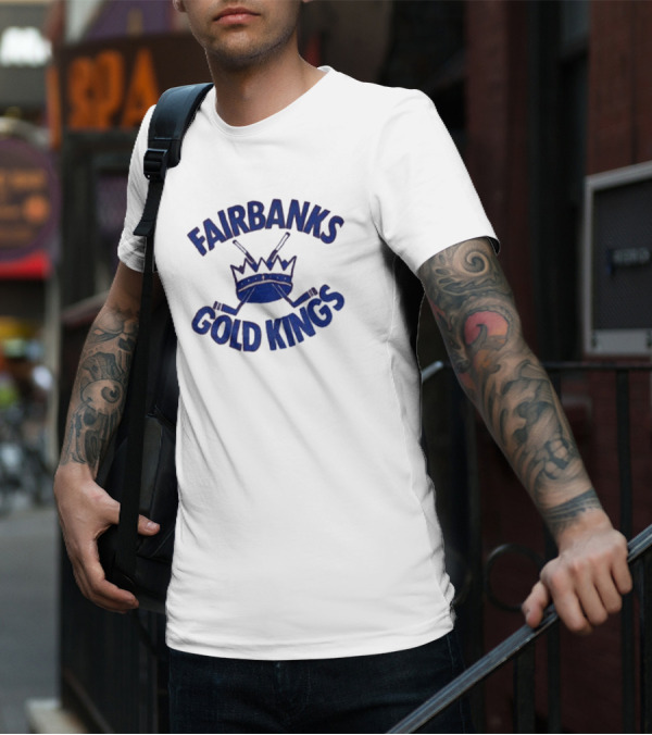 Fairbanks Gold Kings Hockey Vintage Crown Sticks T-Shirt