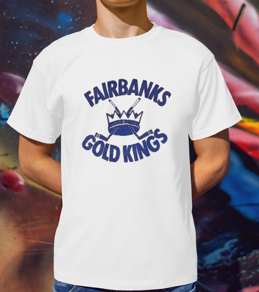 Fairbanks Gold Kings Hockey Vintage Crown Sticks T-Shirt