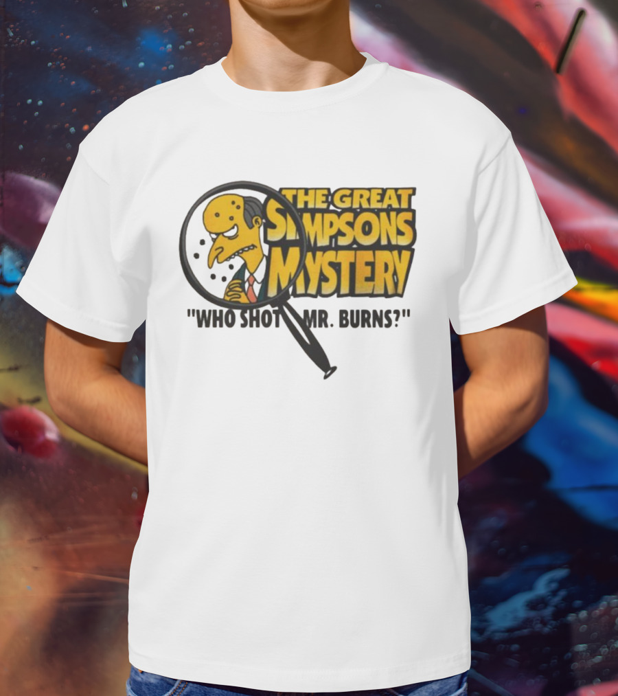 The Great Simpsons Mystery Who Shot Mr. Burns 1995 T-Shirt