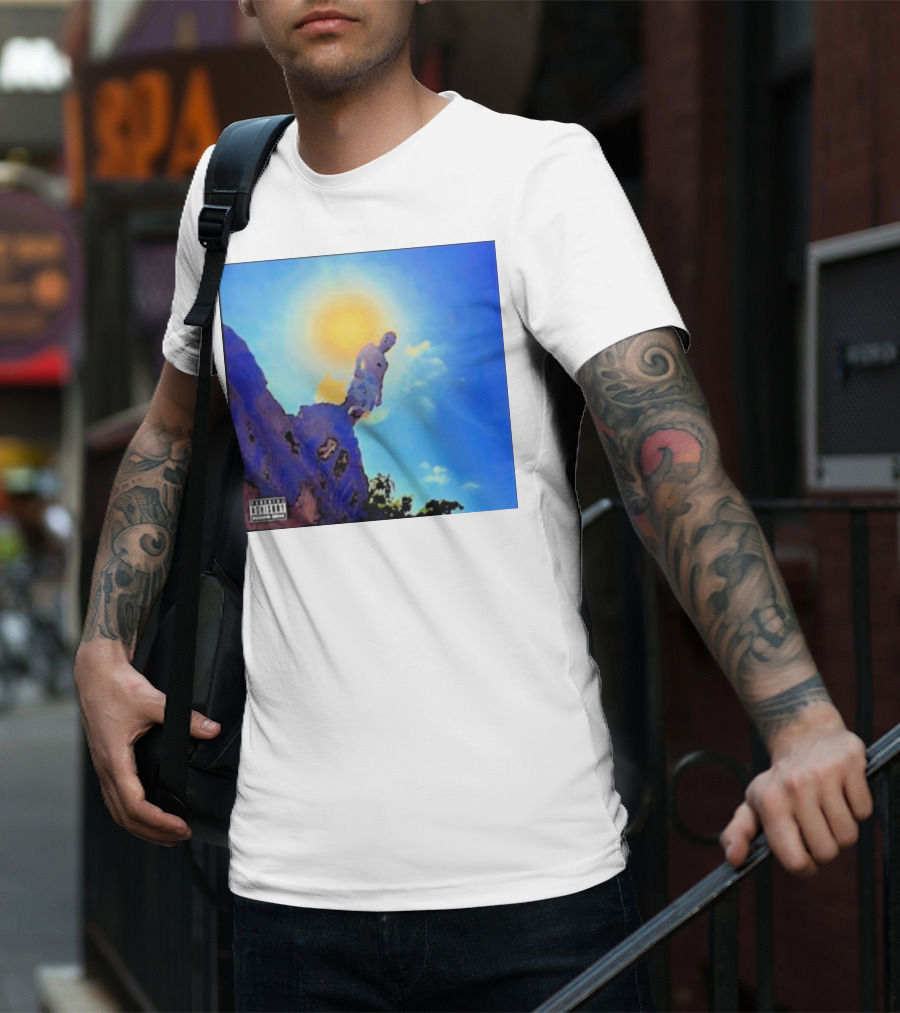 Wagmi Music Images Figure On Cliff With Sun And Clouds Cover T-Shirt